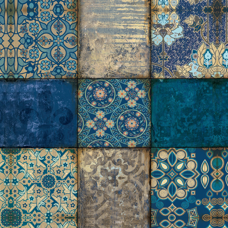 Blue Abstract - Wrapped Canvas Print, 30cm H x 30cm W