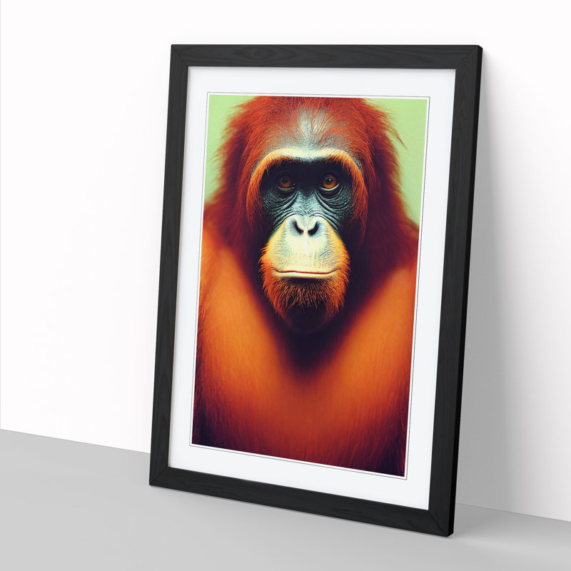 Orangutan Portrait Vol.3 - Picture Frame Print, Black, 34cm H x 25cm W x 2cm D