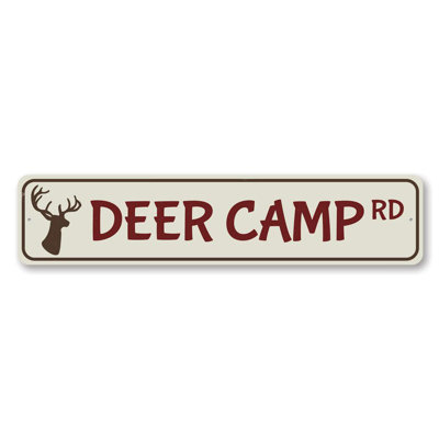 Panneau en aluminium personnalisé Deer Camp Road
