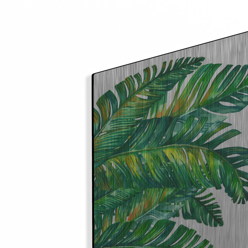 Winston Porter «Tropical Leaves 7» par Mark Ashkenazi, art mural en métal, H 16 po x l 12 po