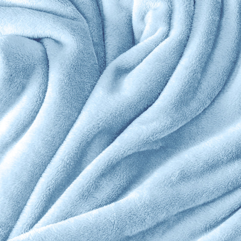 Couverture polaire Bare Home, Bleu clair, Jeté