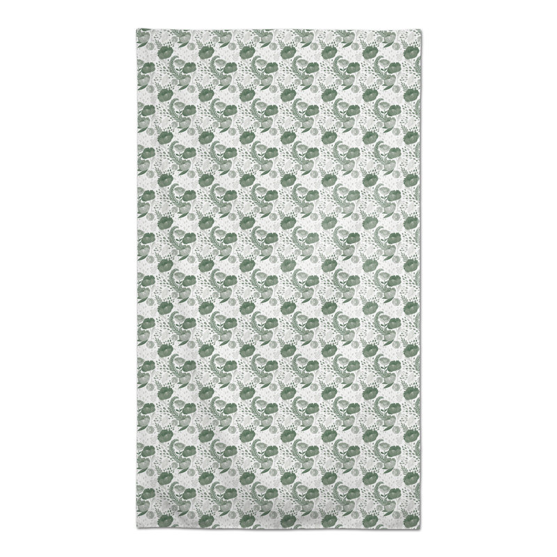 Nappe Simple Floral Blue 3, Blanc