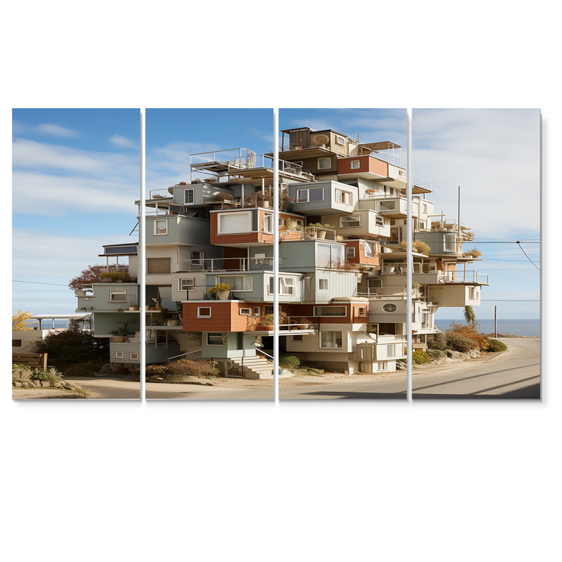 Ensemble de décoration murale rétro 4 pièces, H 32 po x l 64 po