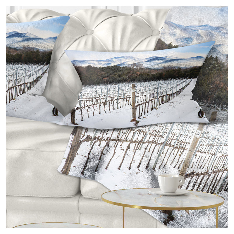 Coussin enneigé enneigé en Italie - Paysage, 12 po x 20 po, Rectangulaire