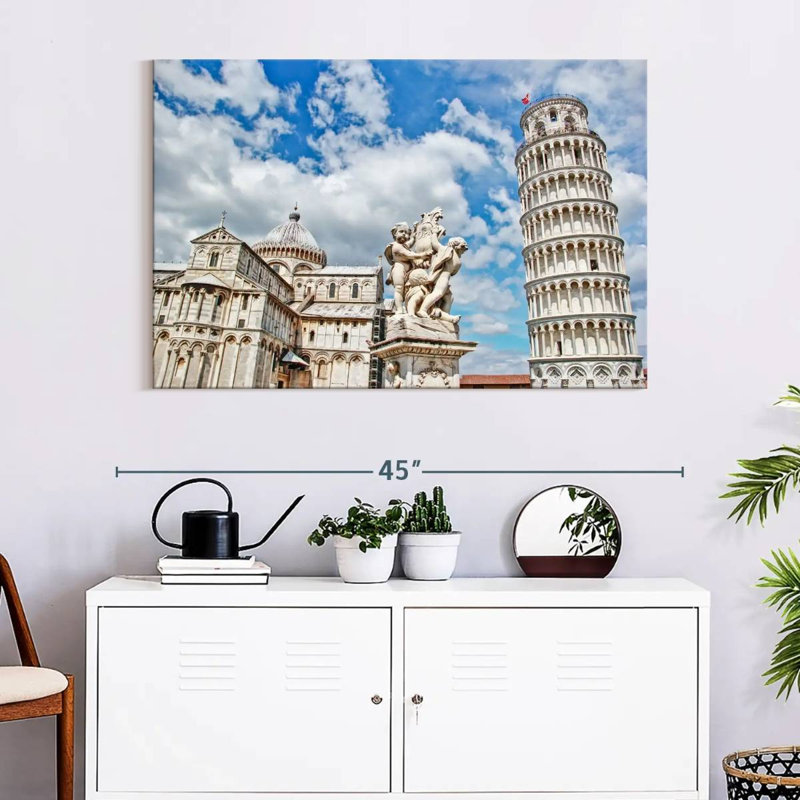 Iconic Leaning Tower Of Pisa, 26" H x 39" W