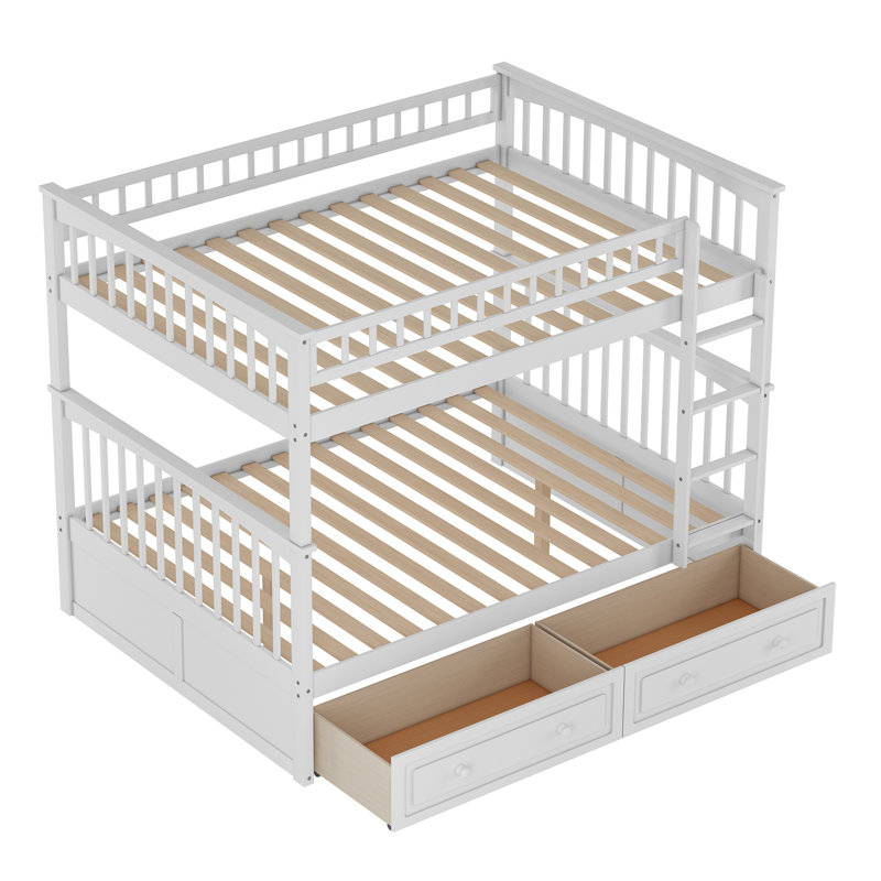 Kids Full Over Full Bunk Bed with Drawers