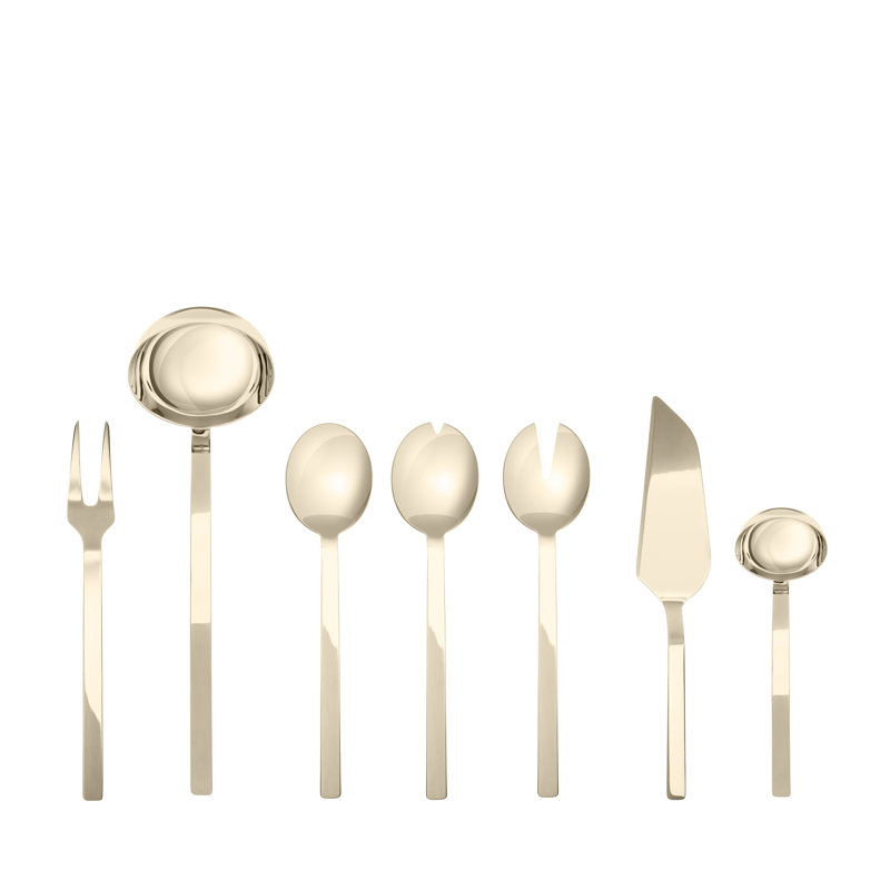 Ensemble de 7 pièces en acier inoxydable glacé Stile by Pininfarina, Champagne givré
