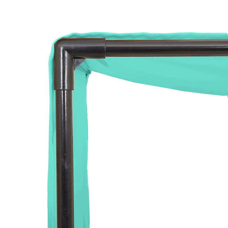  Double chaise longue en rotin PE noir, acier thermolaqué, Bleu, Noir