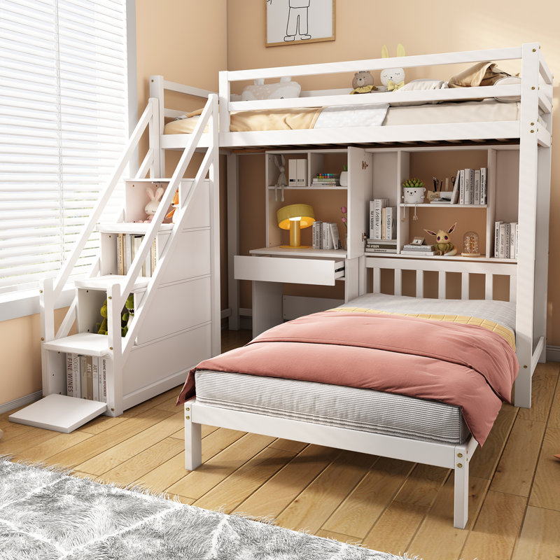 Single (3') Bunk Bed Bed Frame with Storage Included