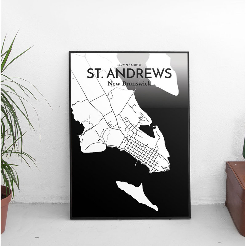 St. Andrews City Map - No Frame Print, 70.8 cm H x 40.6 cm W x 0.1 cm D