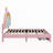 Upholstered Rainbow Design Bed With Storage Drawer, No Box-Spring Needed