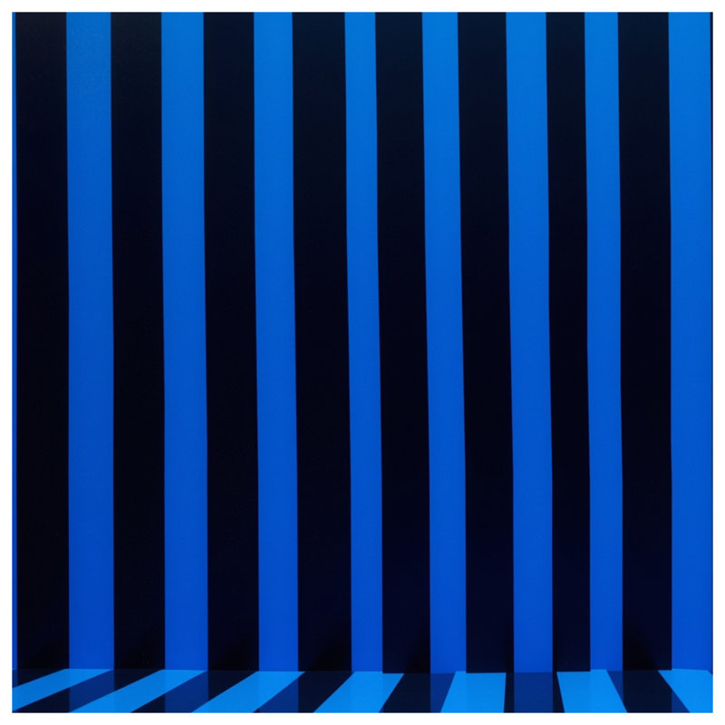 Couvertures à rayures verticales bleues et noires, 50in W x 60in H