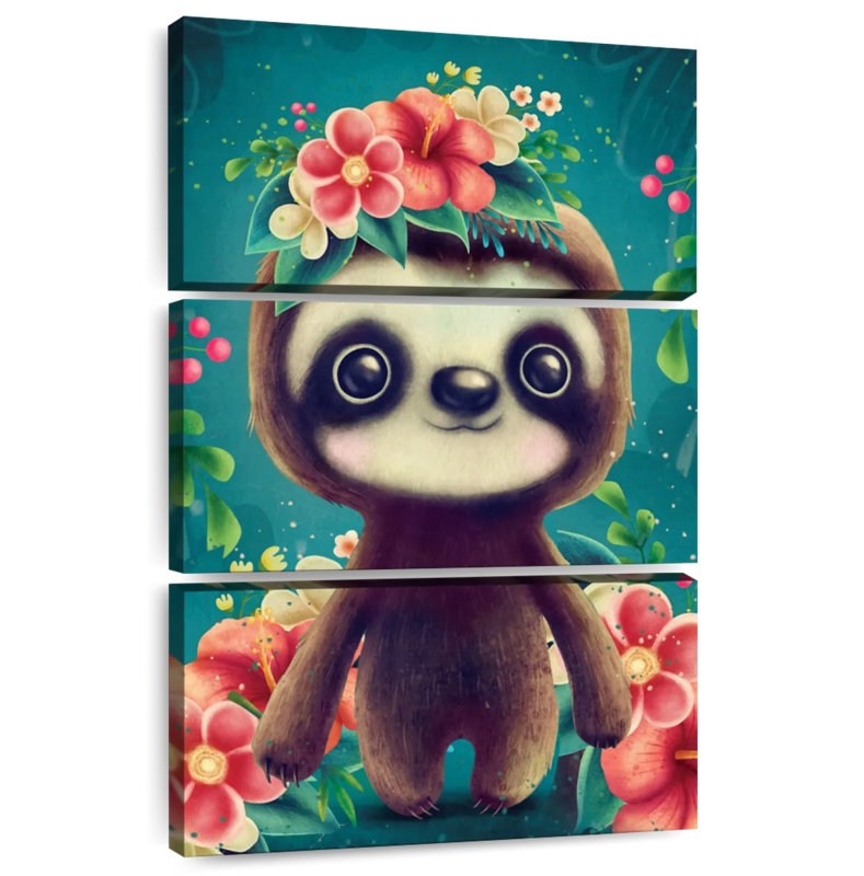 Brampt Floral Sloth, 74" H x 48" W