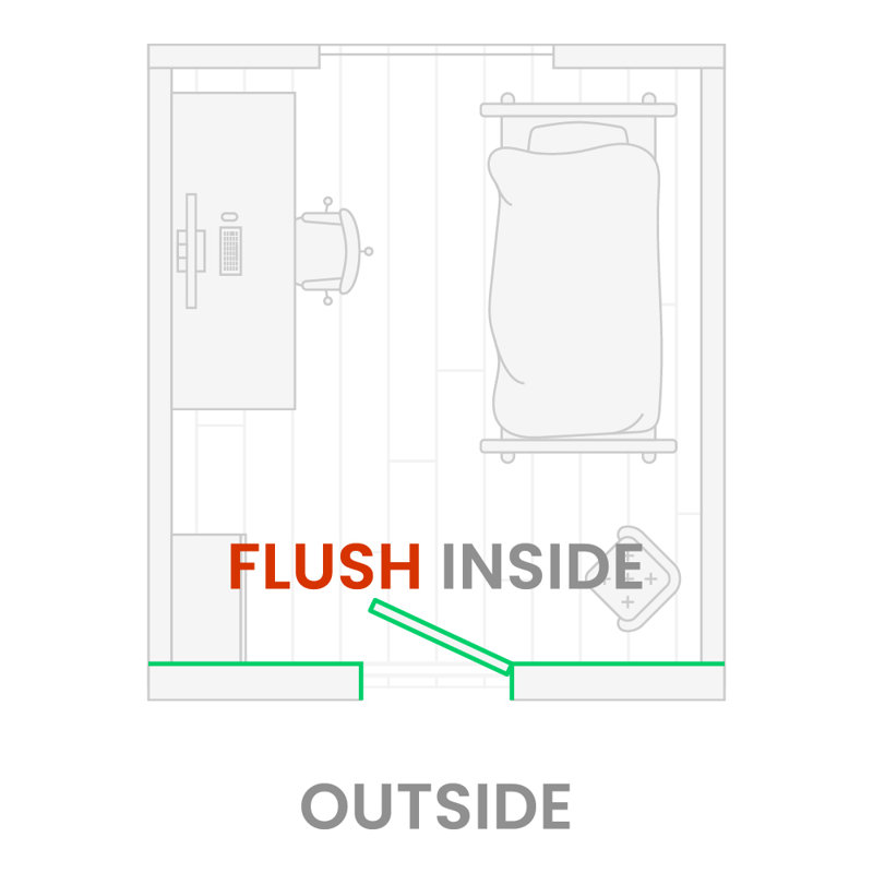 Porte intérieure régulière en bois manufacturé invisible sans cadre, 36 po x 80 po, Oui, Blanc apprêté