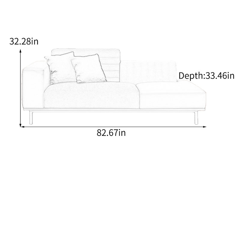 Chaise longue simple et élégante en éponge, Orienté à gauche (vu de face)