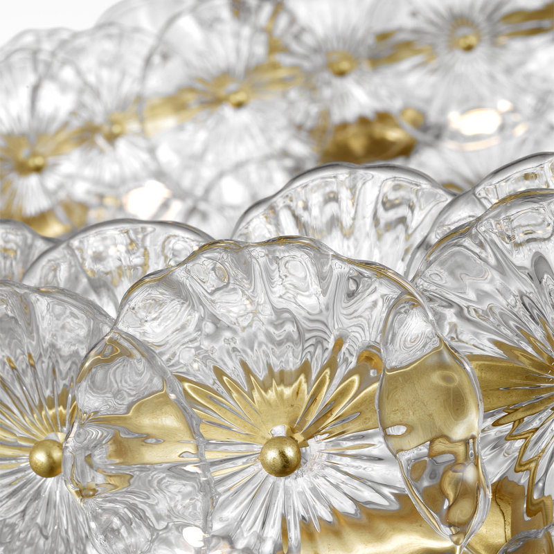 Julie Neill Gianna 36" Ring Chandelier with Clear Glass, Gold, Clear