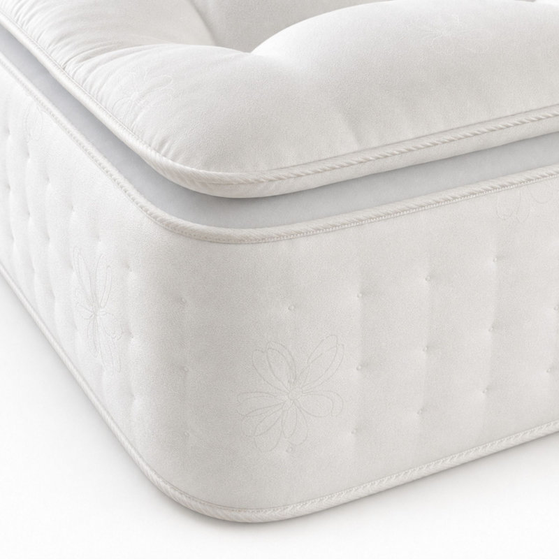 Premium Natural Wool Pillowtop Pocket Sprung Mattress, Super King (6')