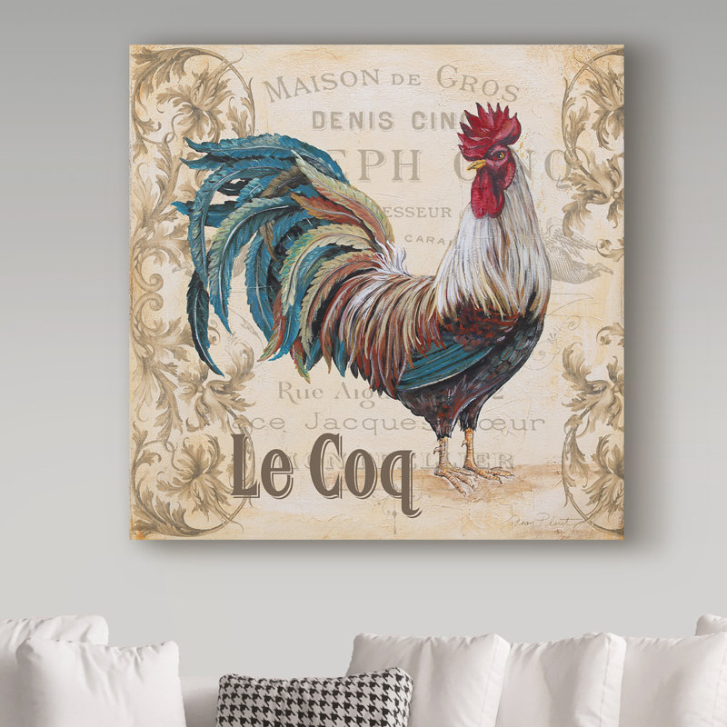 Deagen, «Le Coq 4», affiche vintage sur toile tendue, H 18 po x l 18 po x P 2 po