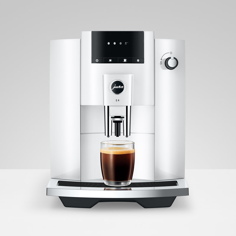 JURA E4 Fully Automatic Coffee & Espresso Machine, Piano White