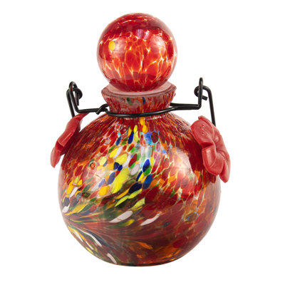 Glass Hanging Hummingbird Feeder