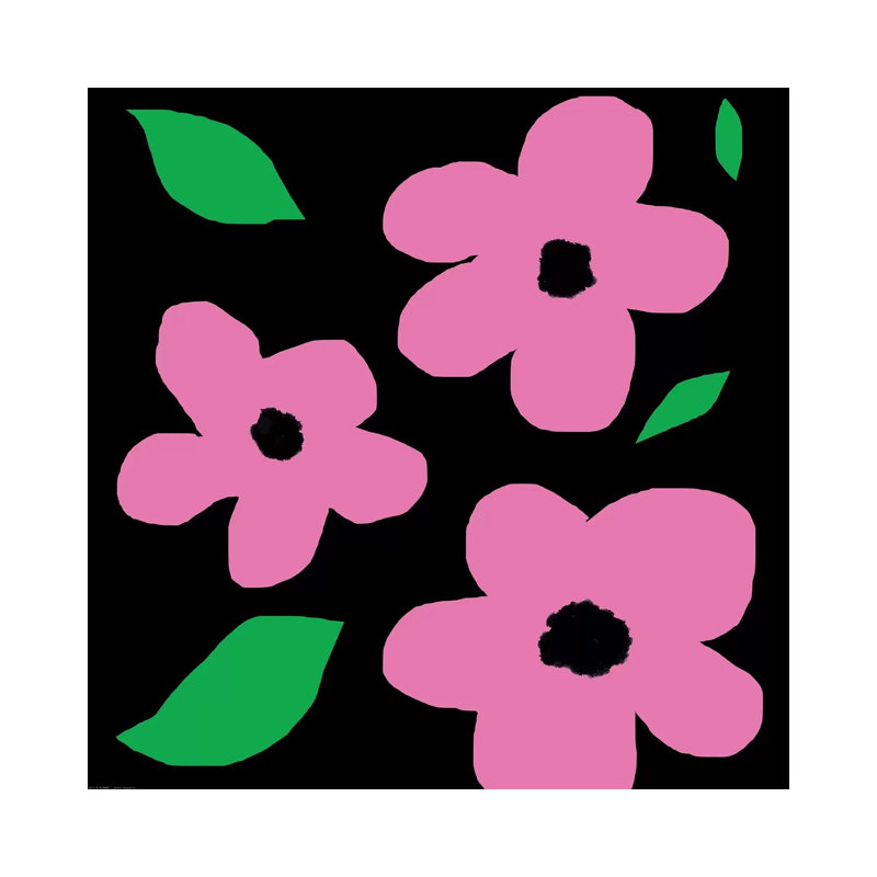 Pink Flowers by Art Mirano - Wrapped Canvas Painting, 45.72 cm H x 45.72 cm W