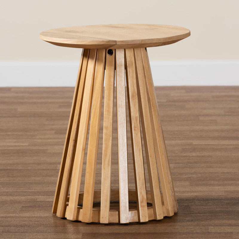 Candiance Modern Slatted Acacia Wood End Table