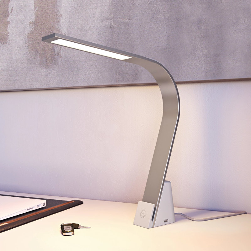 Lampe de travail Lux Brooklyn, aluminium brossé, Noir, noir, noir, noir