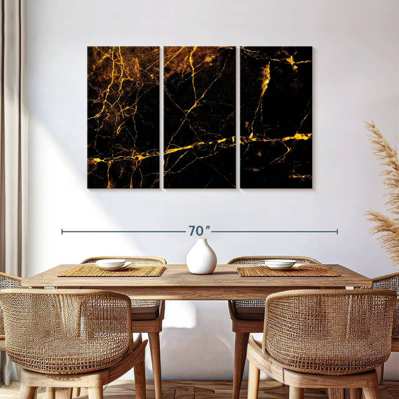 Avery Golden Splash Marble Abstract, 36" H x 57" W