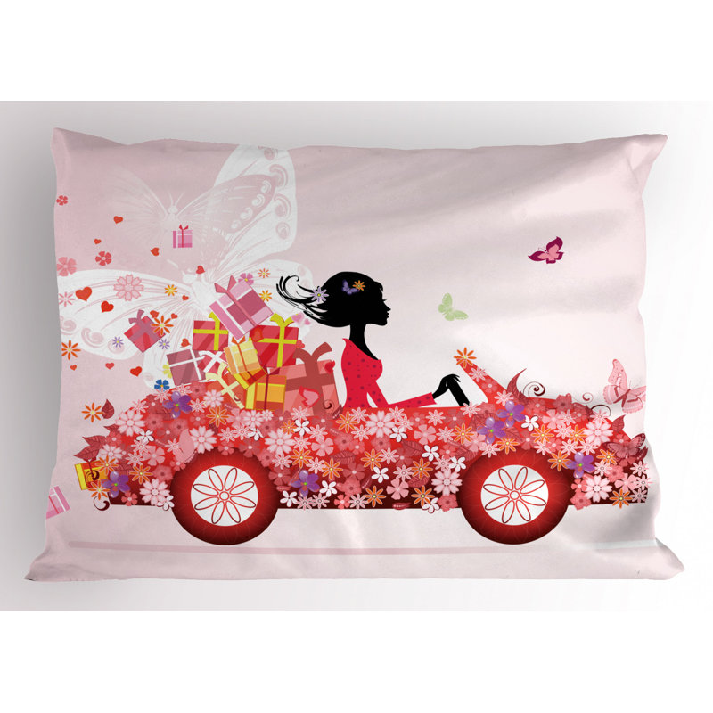 Taie décorative en microfibre de polyester rose / rouge, Lit simple