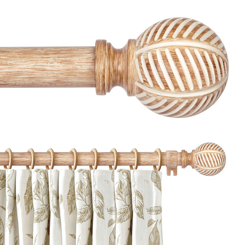 Tringle à rideaux simple réglable en métal, 32" - 72", Brun