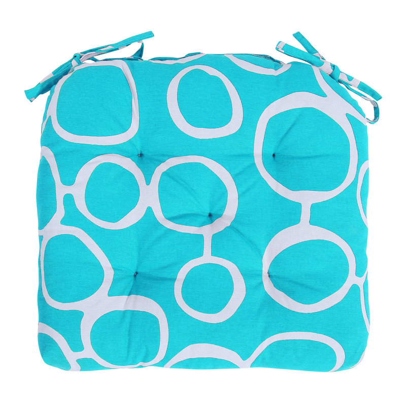 Coussin de coussin de chaise en coton touffeté à la main, Coton turquoise