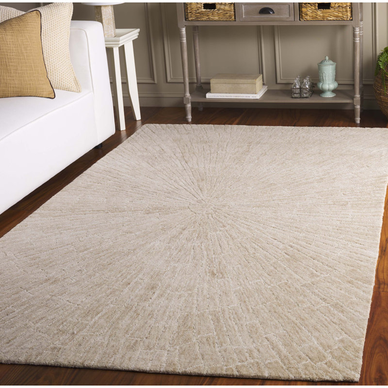 Marquee 507 Hand Tufted Wool/Cotton Starburst Rug in Brown/Beige, Rectangle 5' x 8'