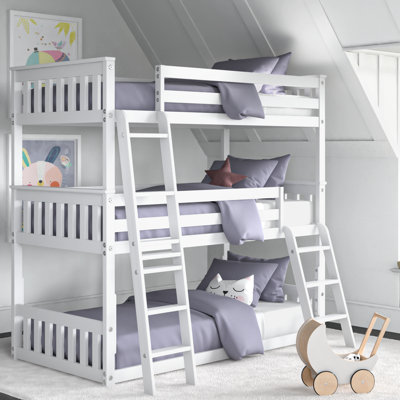 Tamiko Kids Twin Over Twin Over Twin Bunk Bed
