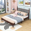 Lit plateforme rétro en bois avec tête de lit en forme de gourde-490590130-474633675