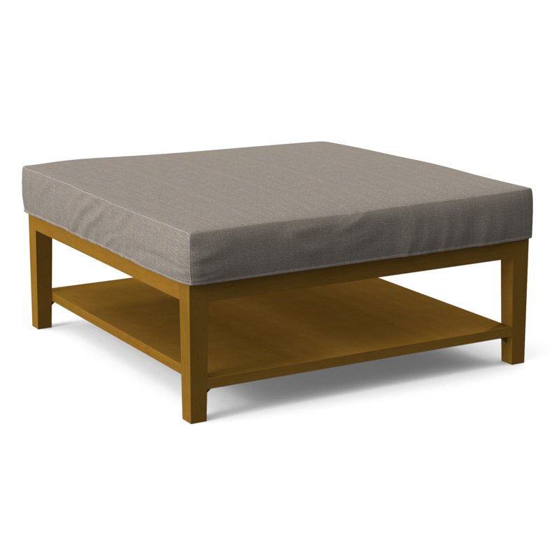 Hammond Square Ottoman, Antique Black Finish, Stone Crypton Performance; 0884-83