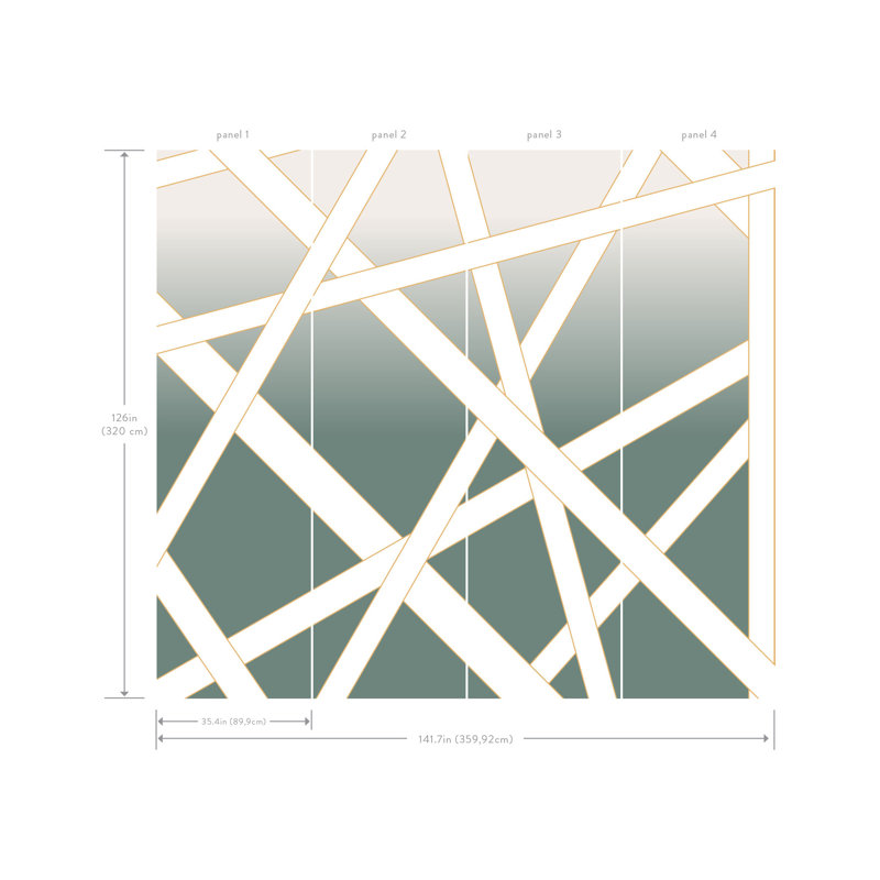 Nastri Shade Green and White Wall Mural