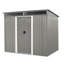 Rangement extérieur en métal avec portes coulissantes verrouillables et plaque transparente pour le jardin, pelouse (gris)-126006595