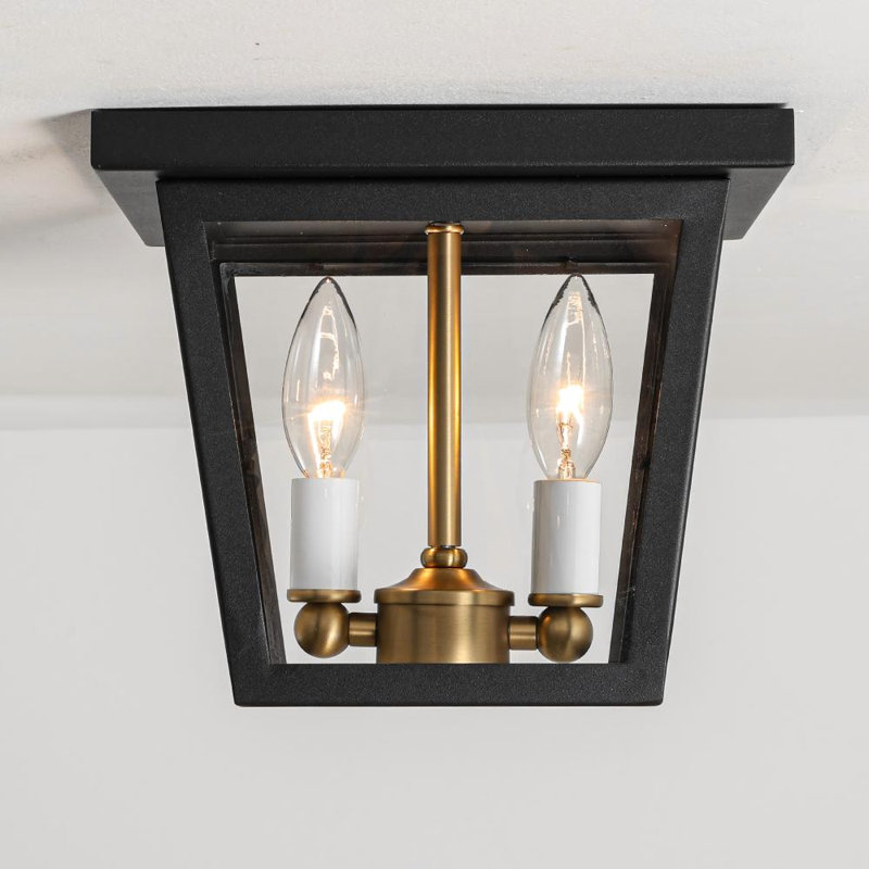 Plafonnier semi-encastré d'extérieur 2 lumières 2 lumières