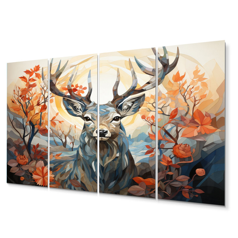 Ensemble de décorations murales en métal Deer
