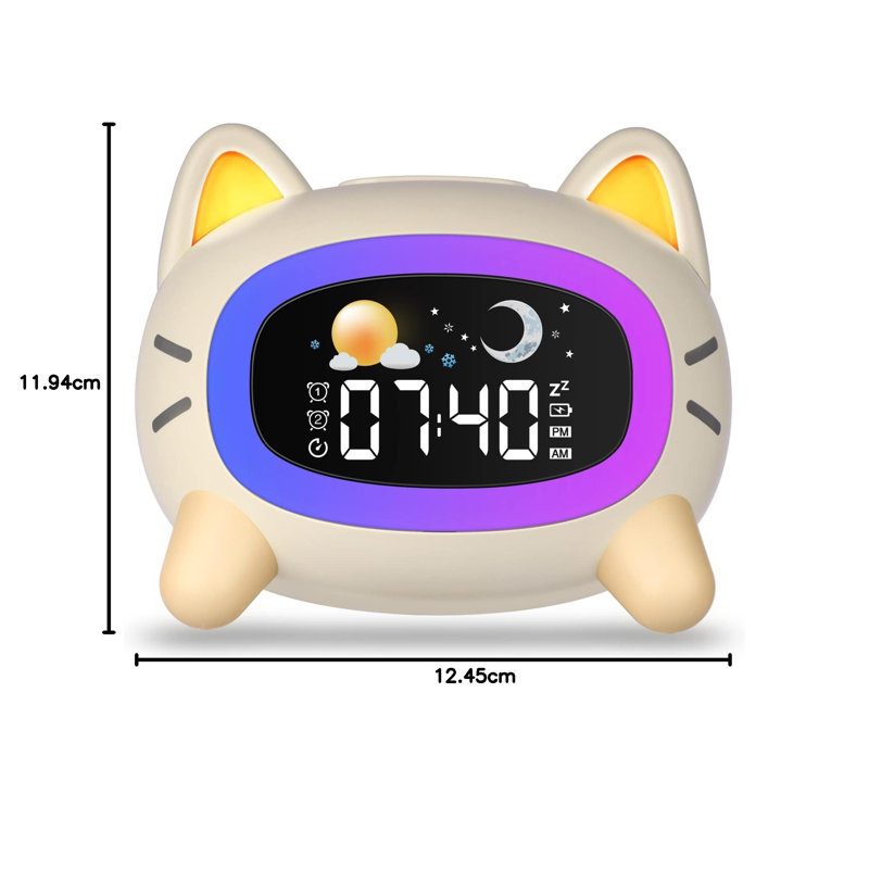 Digital Electric Alarm Tabletop Clock White