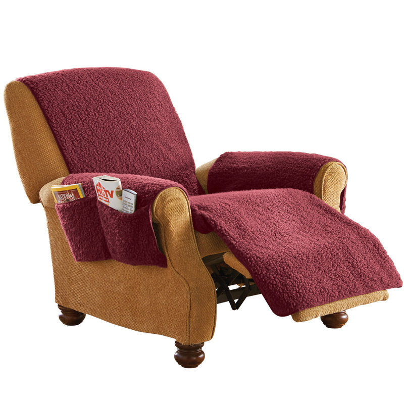 Housse pour fauteuil inclinable à coussins carrés/rectangulaires, Bourgogne