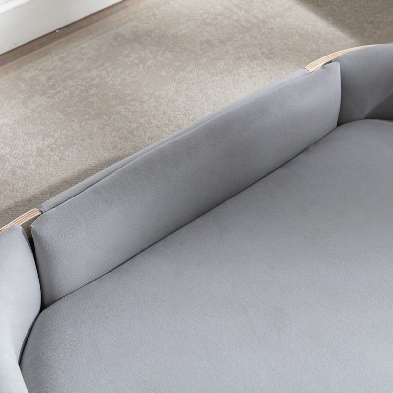 Canapé pour chien de style scandinave, Grand (H 11,02 po x l 38,58 po x P 26,77 po), Gris clair / naturel