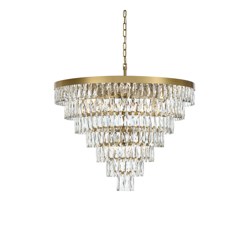 Lustre rond 32 pouces Iva , Or satiné