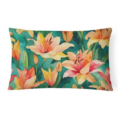 Lilies in Watercolor Fabric Decorative Pillow