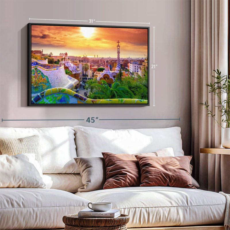 " Barcelona From Park Guell ", 21" H x 31" W
