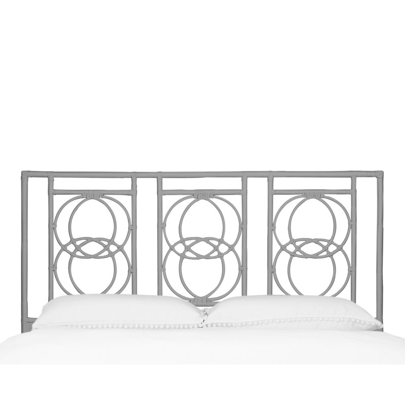 Emilia Open-Frame Headboard, King, Light Gray