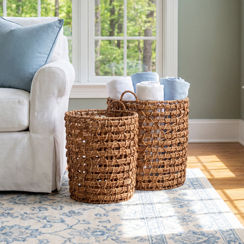 Round Water Hyacinth Baskets