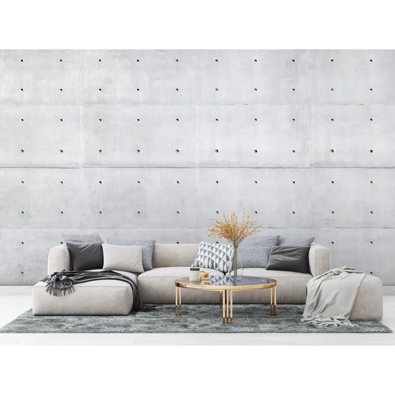 Light Gray Concrete Panel Wall Mural, 117.96" L x 236" W
