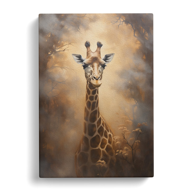 Giraffe Romanticism - Wrapped Canvas, 76cm H x 50cm W x 3cm D