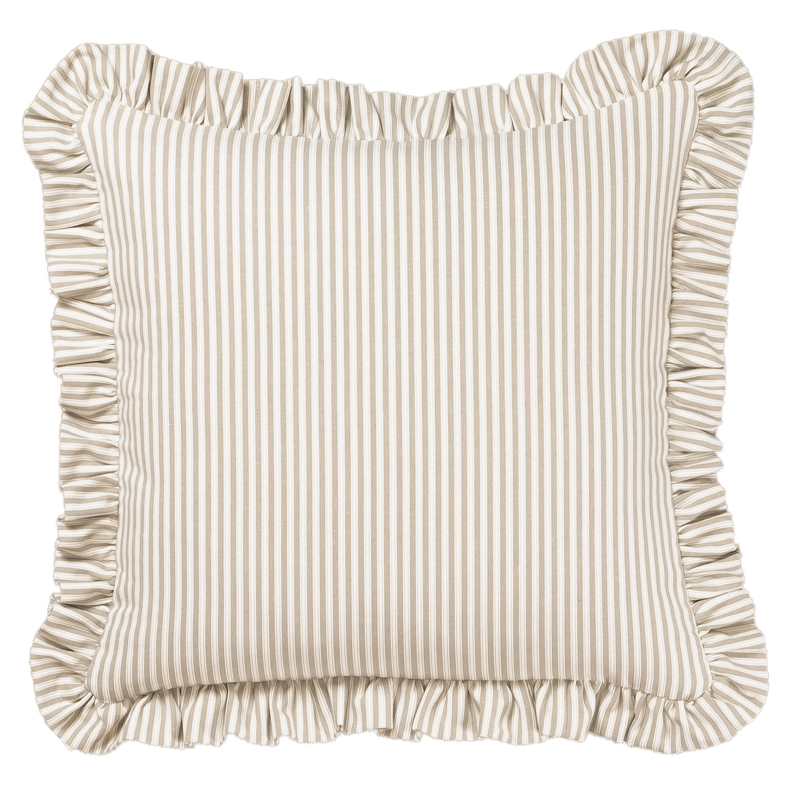 Birch Lane Polo Stripe Ruffled Accent Pillow | Birch Lane